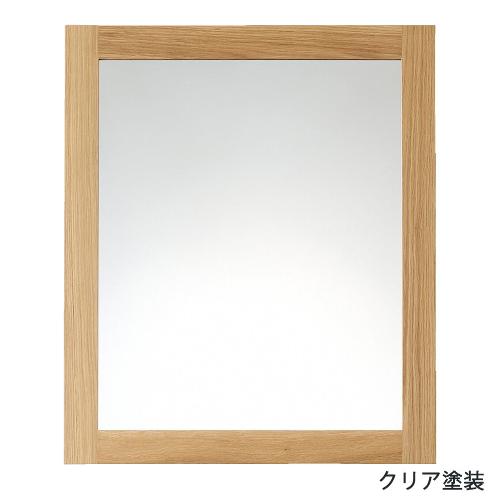 オークの框組扉付きミラーキャビネット