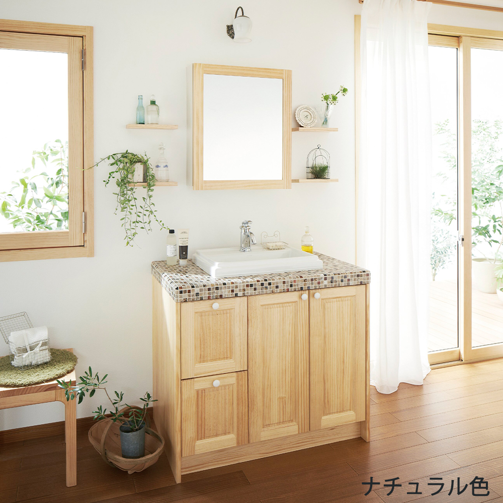 ニュージーパイン®の框組扉付きミラーキャビネット 4