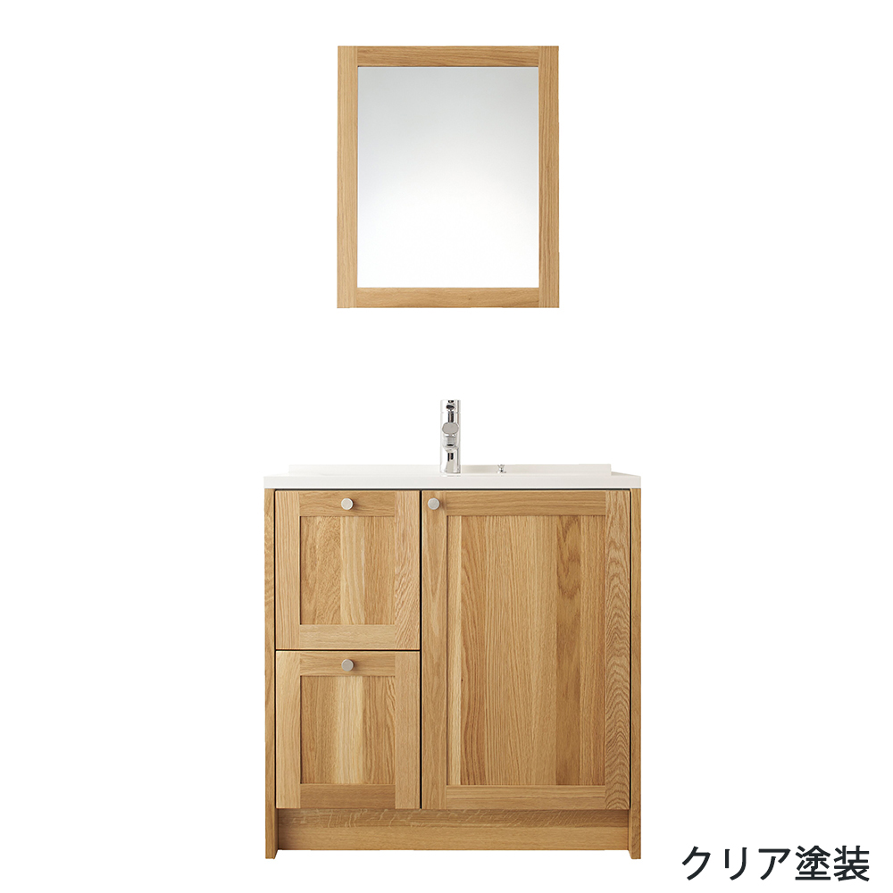 オークの框組扉付きミラーキャビネット 6