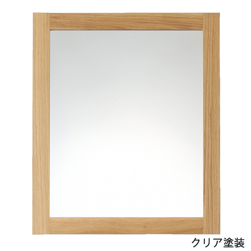 オークの框組扉付きミラーキャビネット