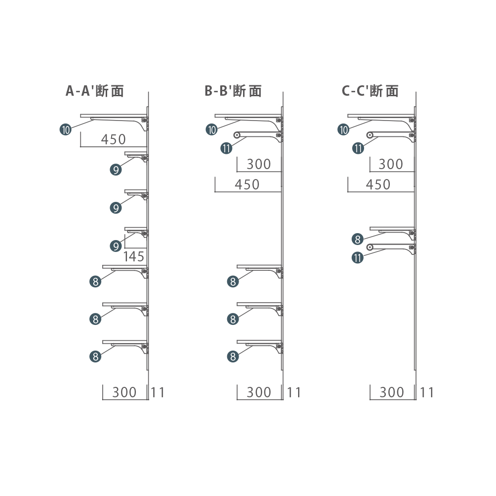 ニュージーパイン®と黒い棚柱のシューズクローク（E） 12