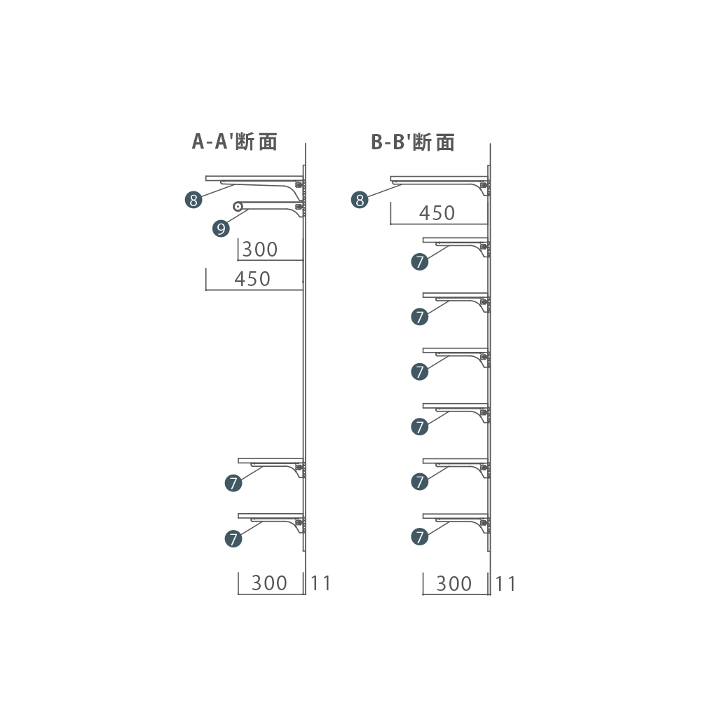 ニュージーパイン®と黒い棚柱のシューズクローク（B） 7