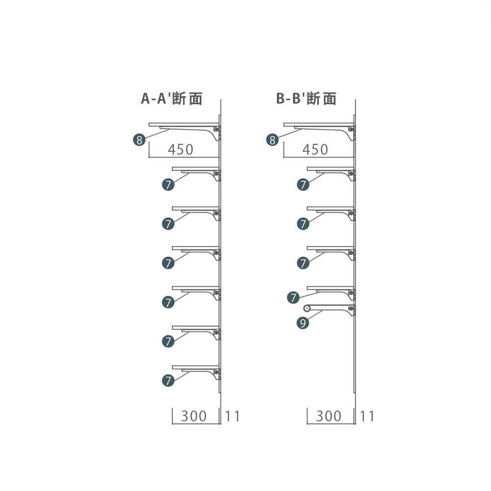 ニュージーパイン®と白い棚柱のシューズクローク（C） 10