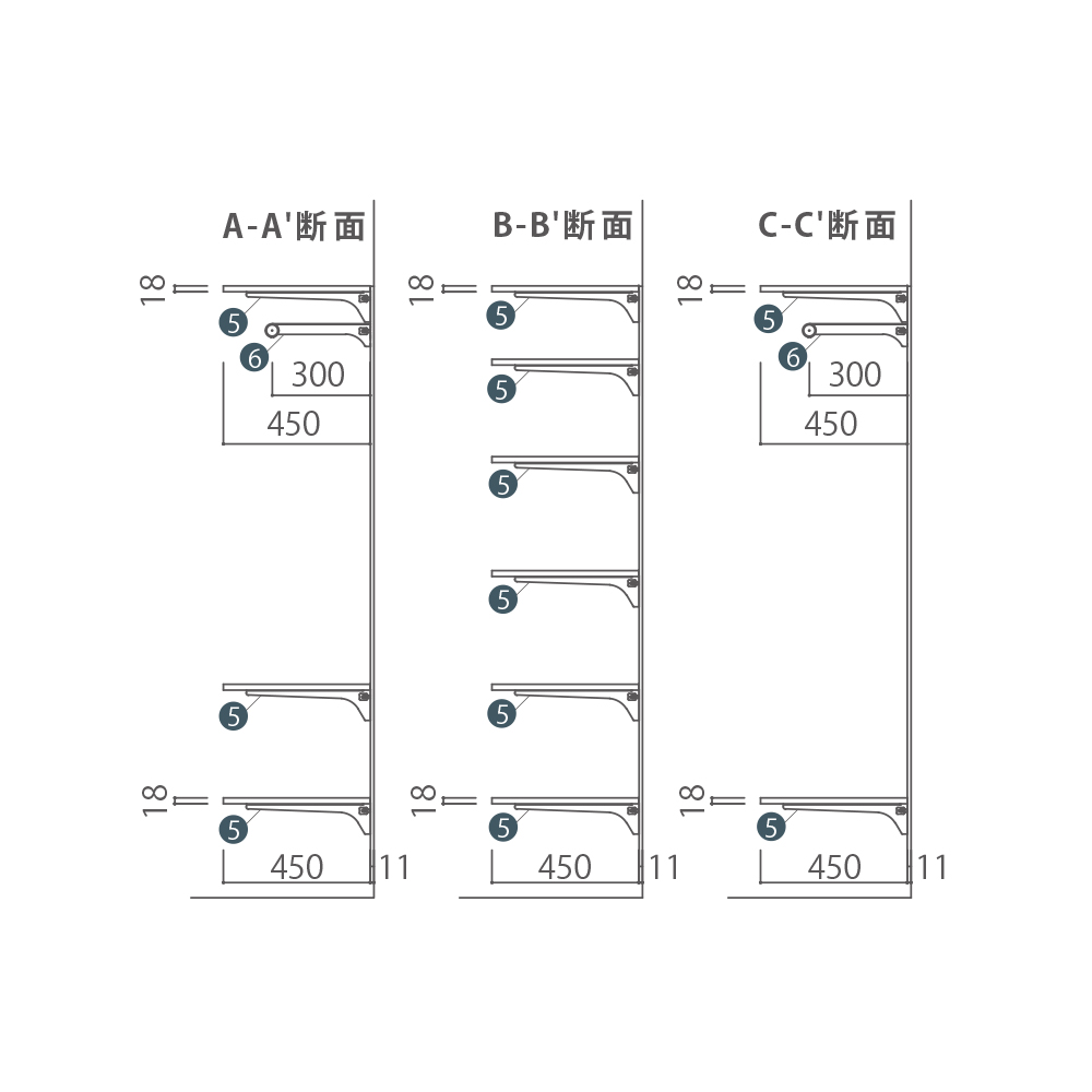 ニュージーパイン®と白い棚柱のクローゼットプラン（C） 10